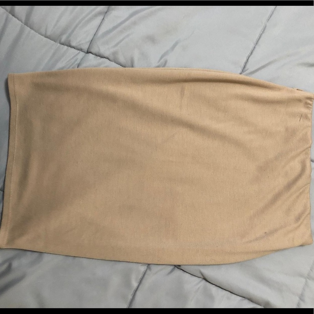 Tan pencil skirt